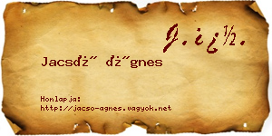 Jacsó Ágnes névjegykártya